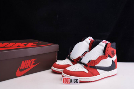 TRAVIS SCOTT X AIR JORDAN 1 RETRO HIGH OG – CD4487 100(RED)