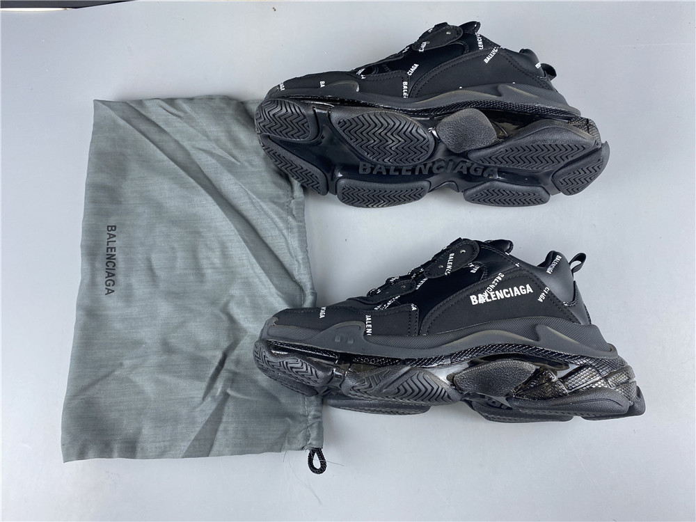 Balenciaga Triple S Allover Logo Black