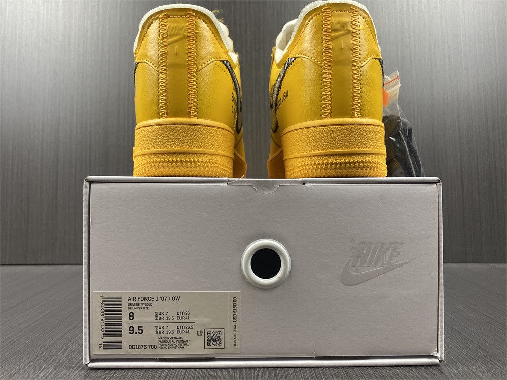 Nike Air Force 1 Low OFF-WHITE University Gold Metallic Silver