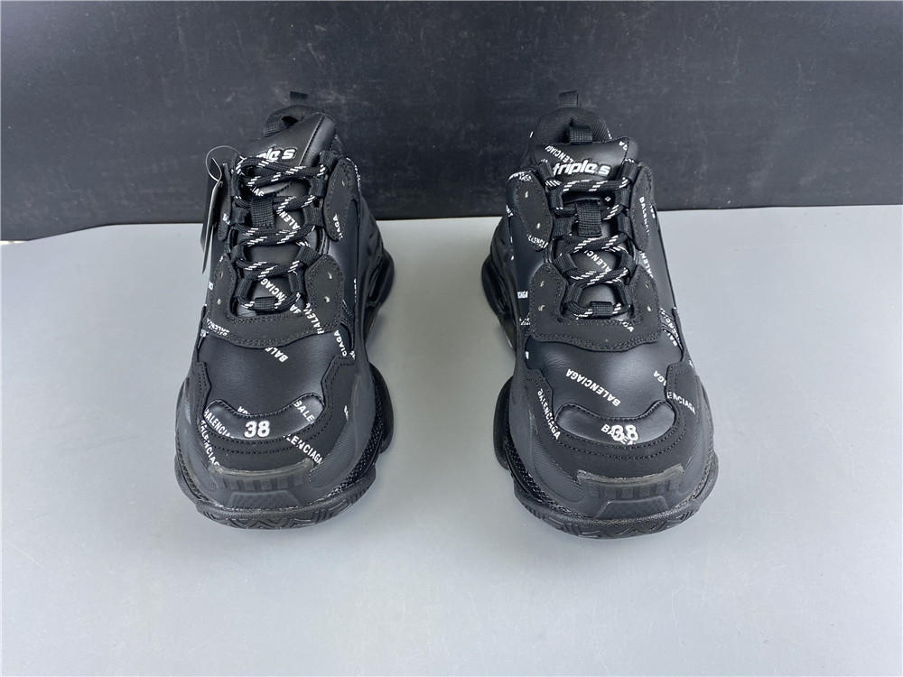 Balenciaga Triple S Allover Logo Black