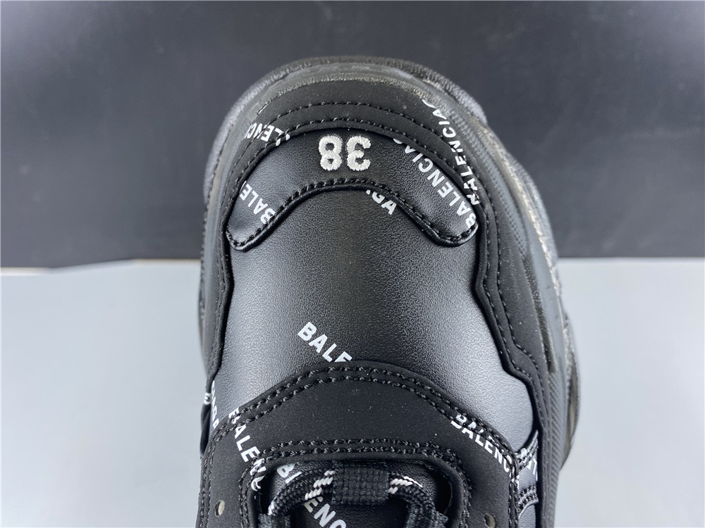 Balenciaga Triple S Allover Logo Black
