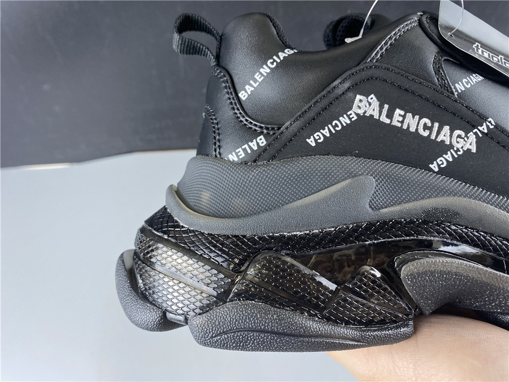 Balenciaga Triple S Allover Logo Black