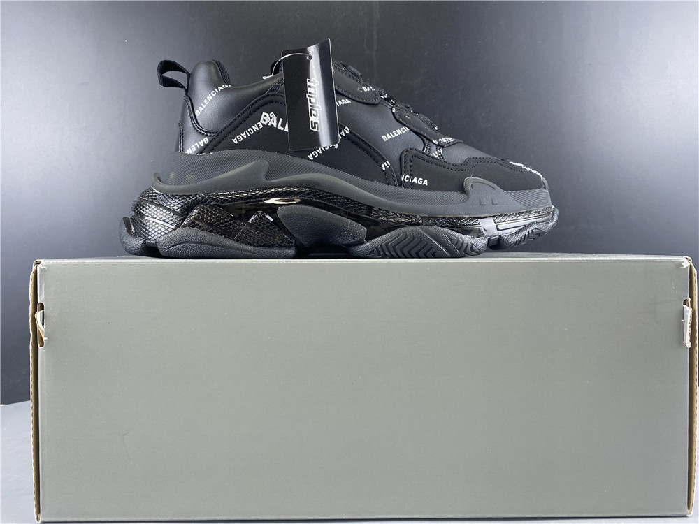 Balenciaga Triple S Allover Logo Black