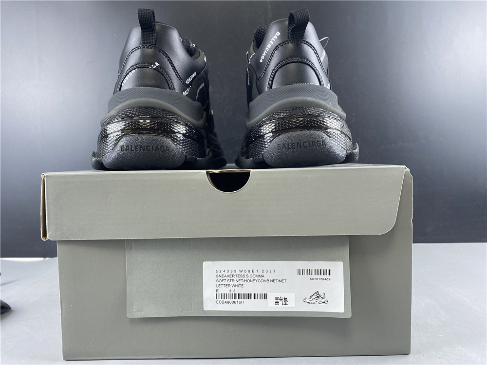 Balenciaga Triple S Allover Logo Black