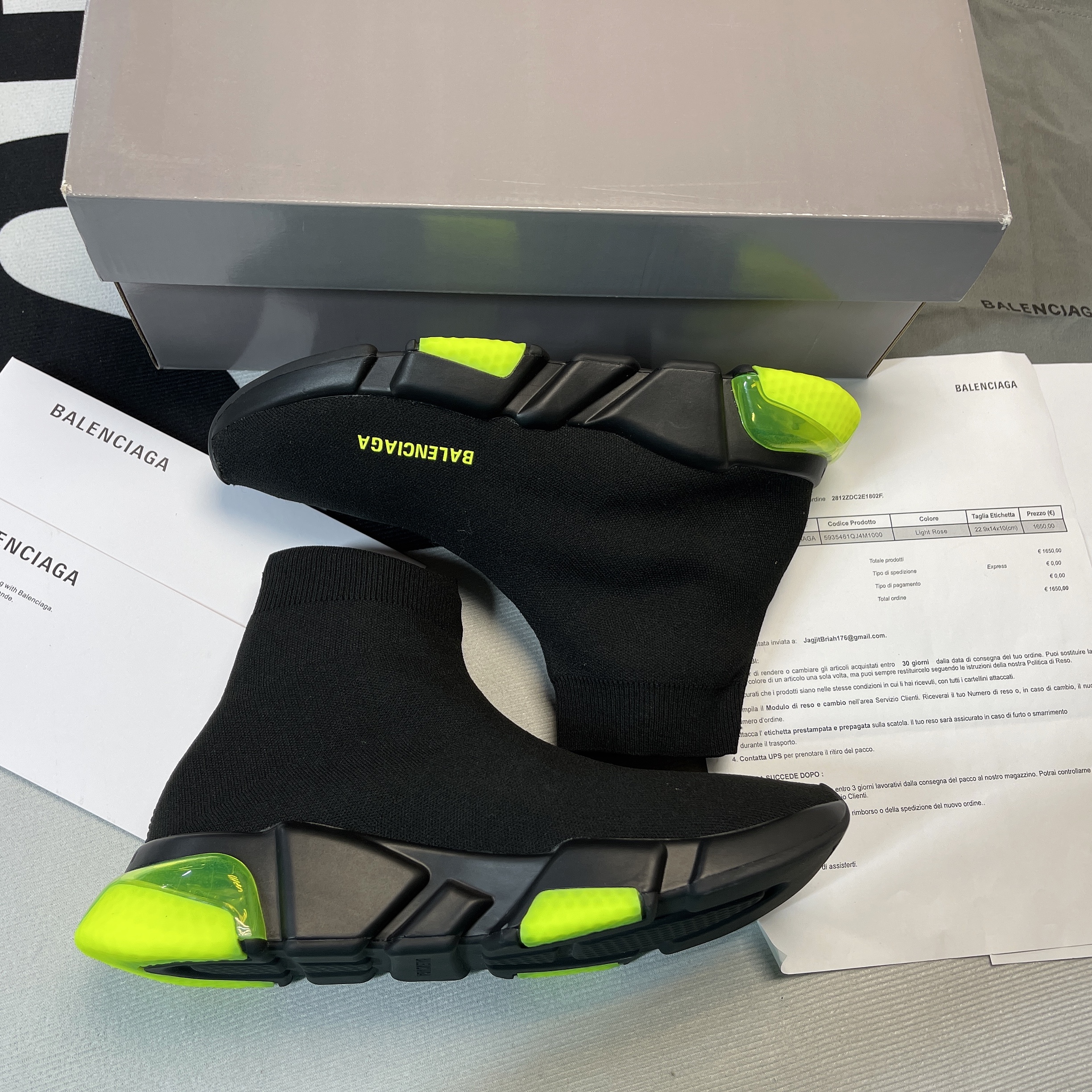 Balenciaga Speed Clear Sole Yellow Fluo