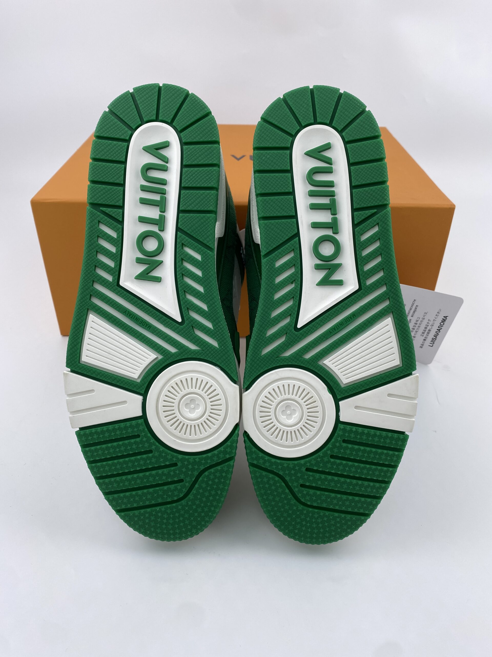 L** V* Trainer Green Monogram Denim White