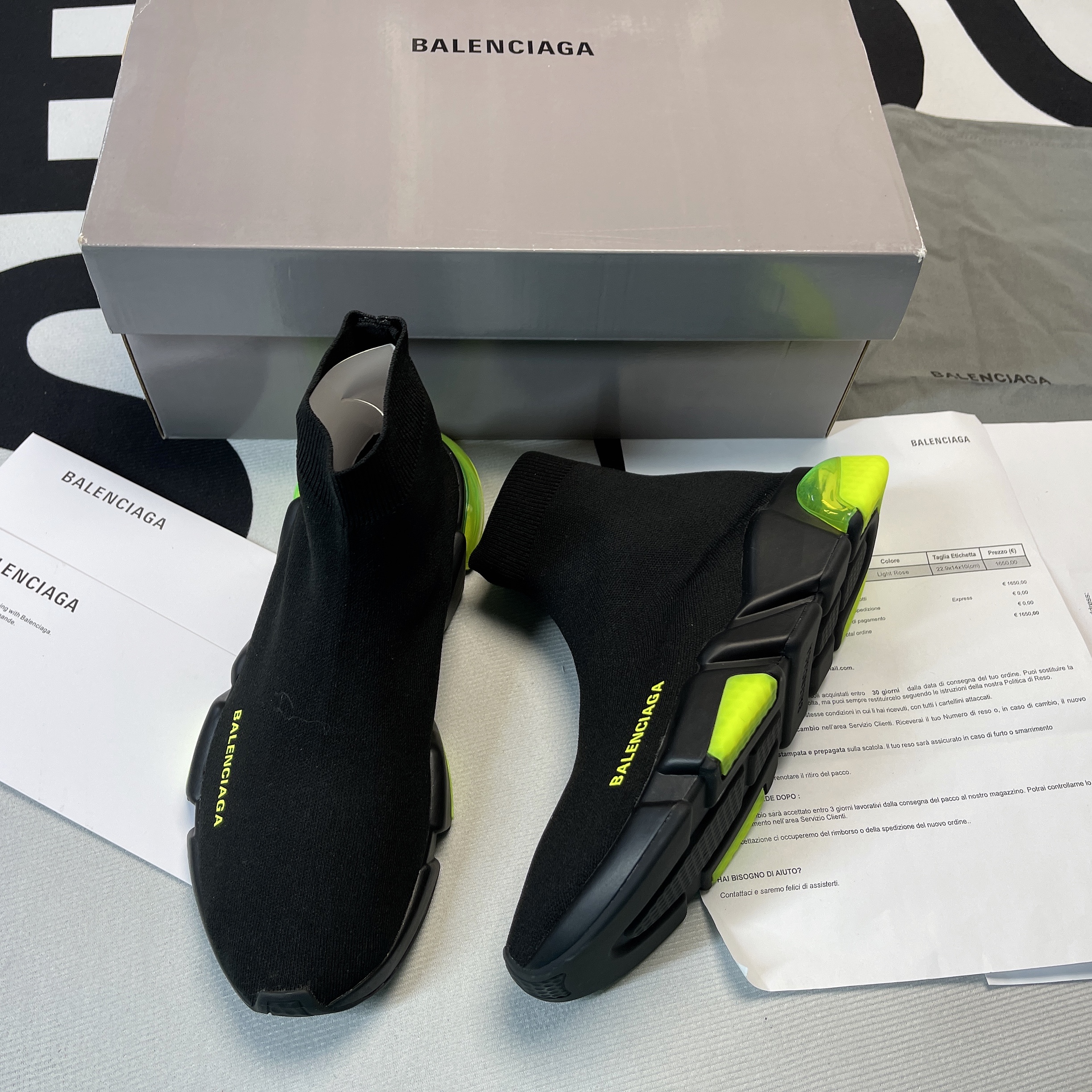 Balenciaga Speed Clear Sole Yellow Fluo