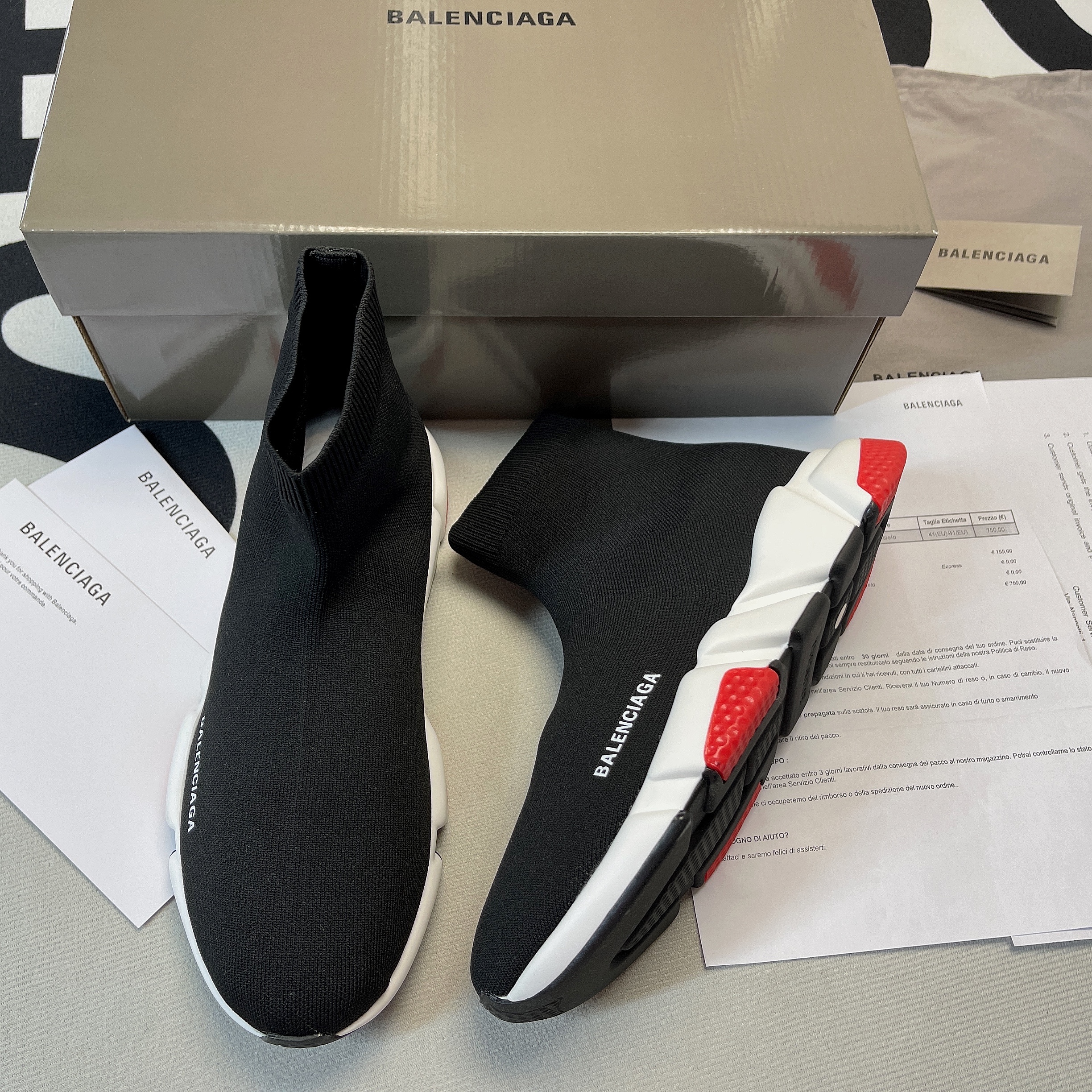 Balenciaga Speed Trainer Mid Black Red
