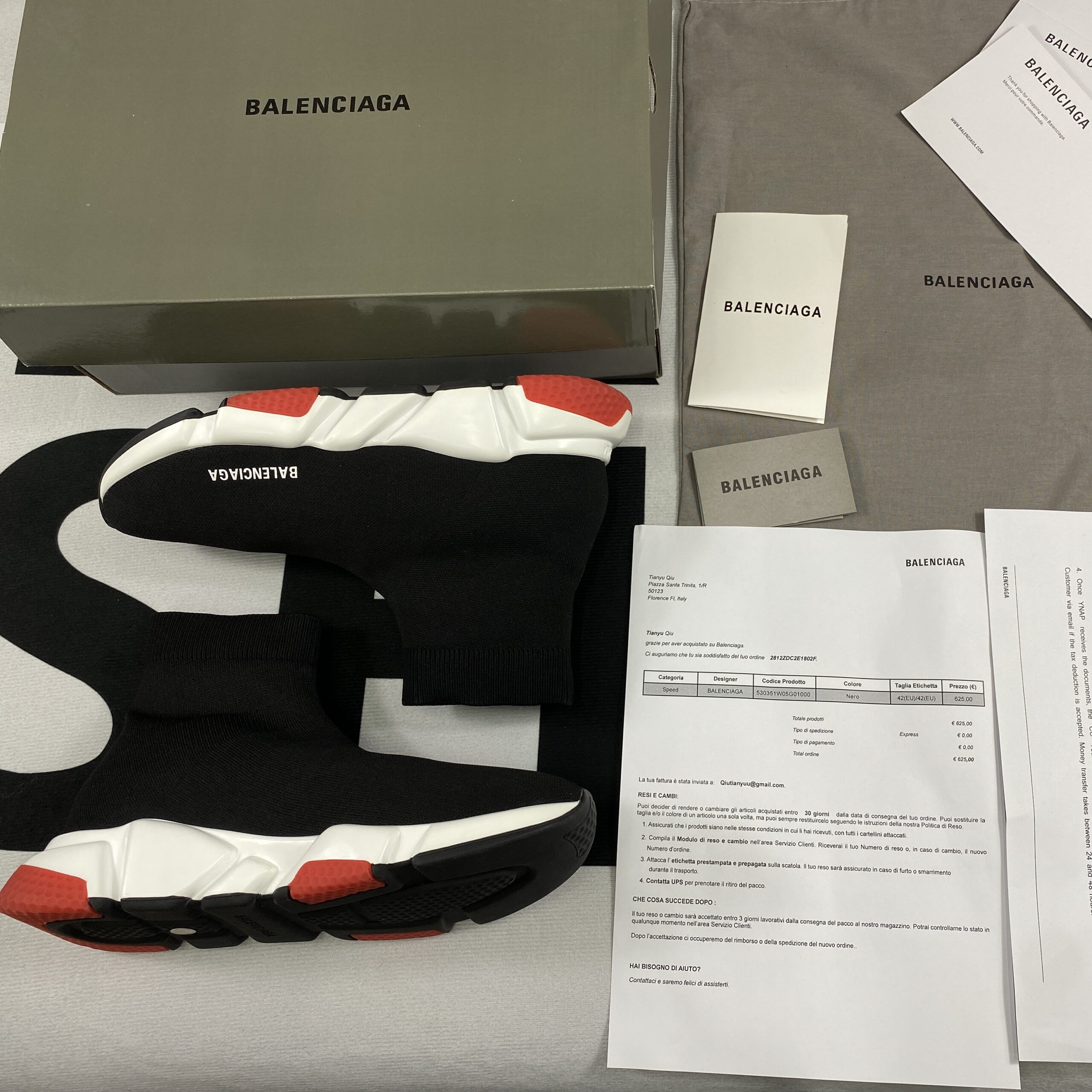Balenciaga Speed Trainer Mid Black Red