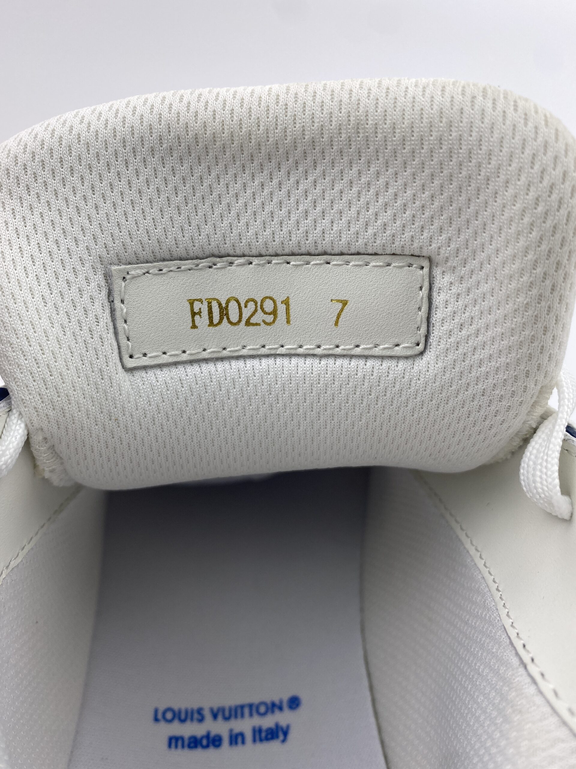 L** V* LV Trainer Monogram Denim White Blue