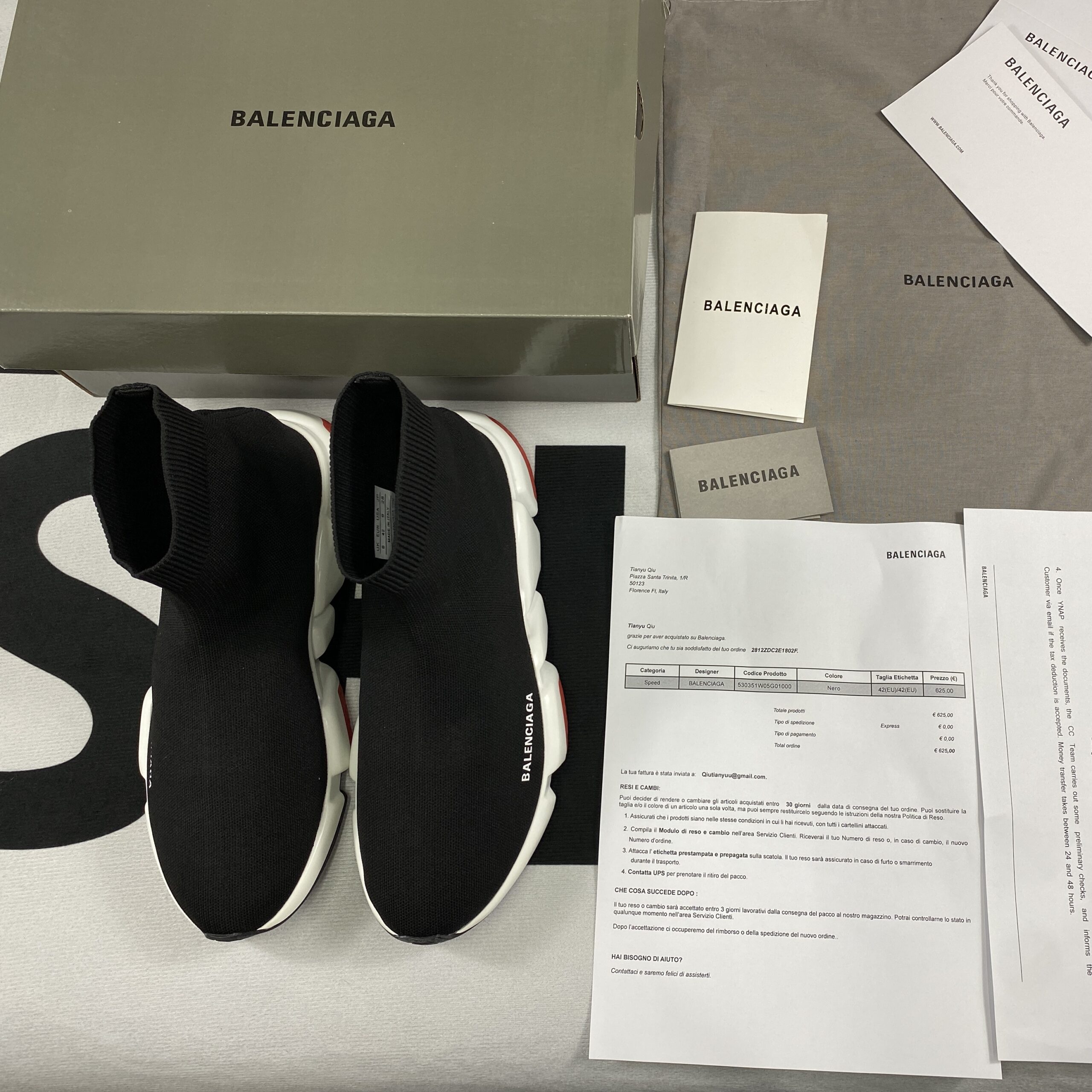 Balenciaga Speed Trainer Mid Black Red