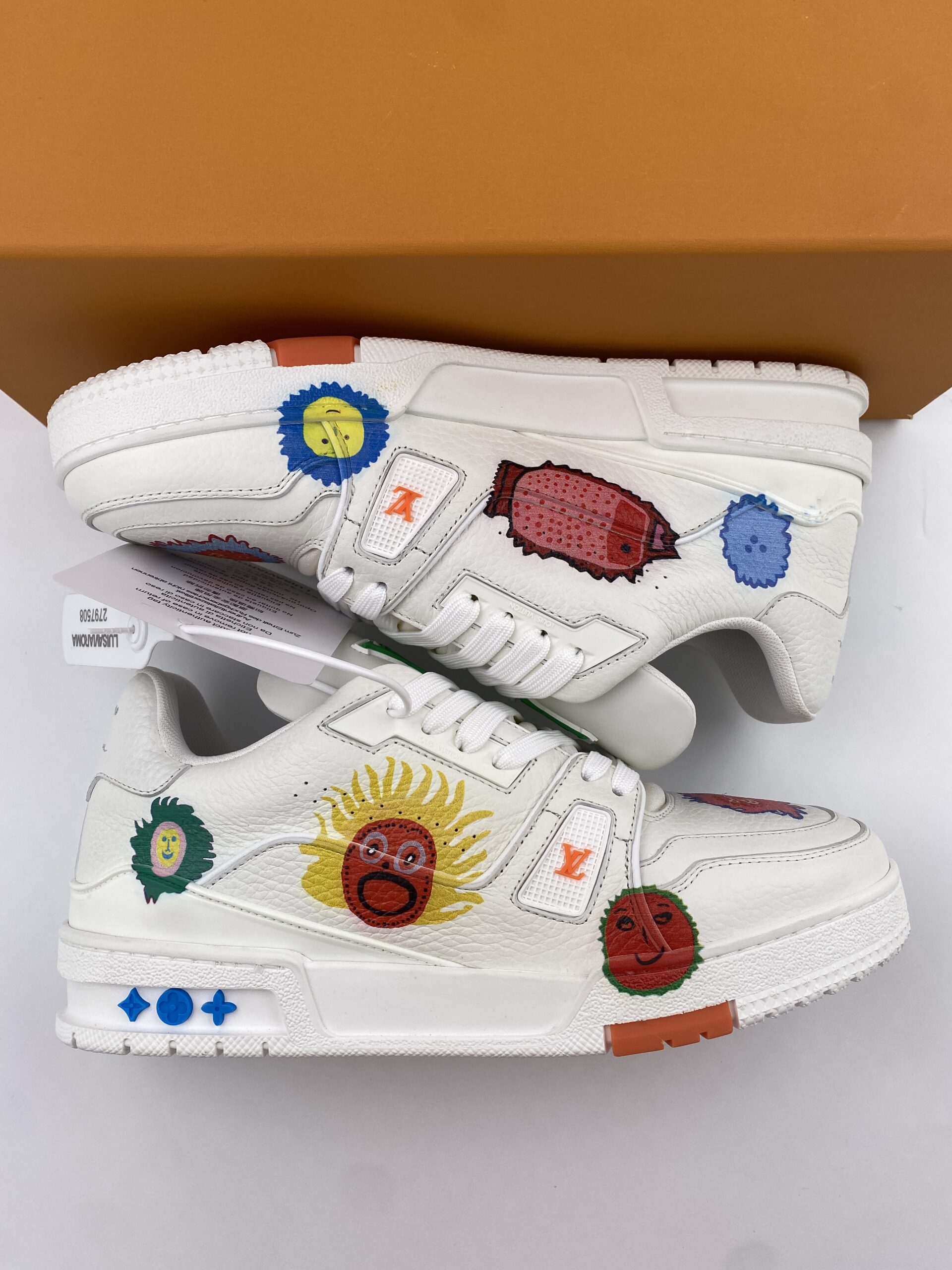 L** V* LV  Yayoi Kusama Trainer White Print