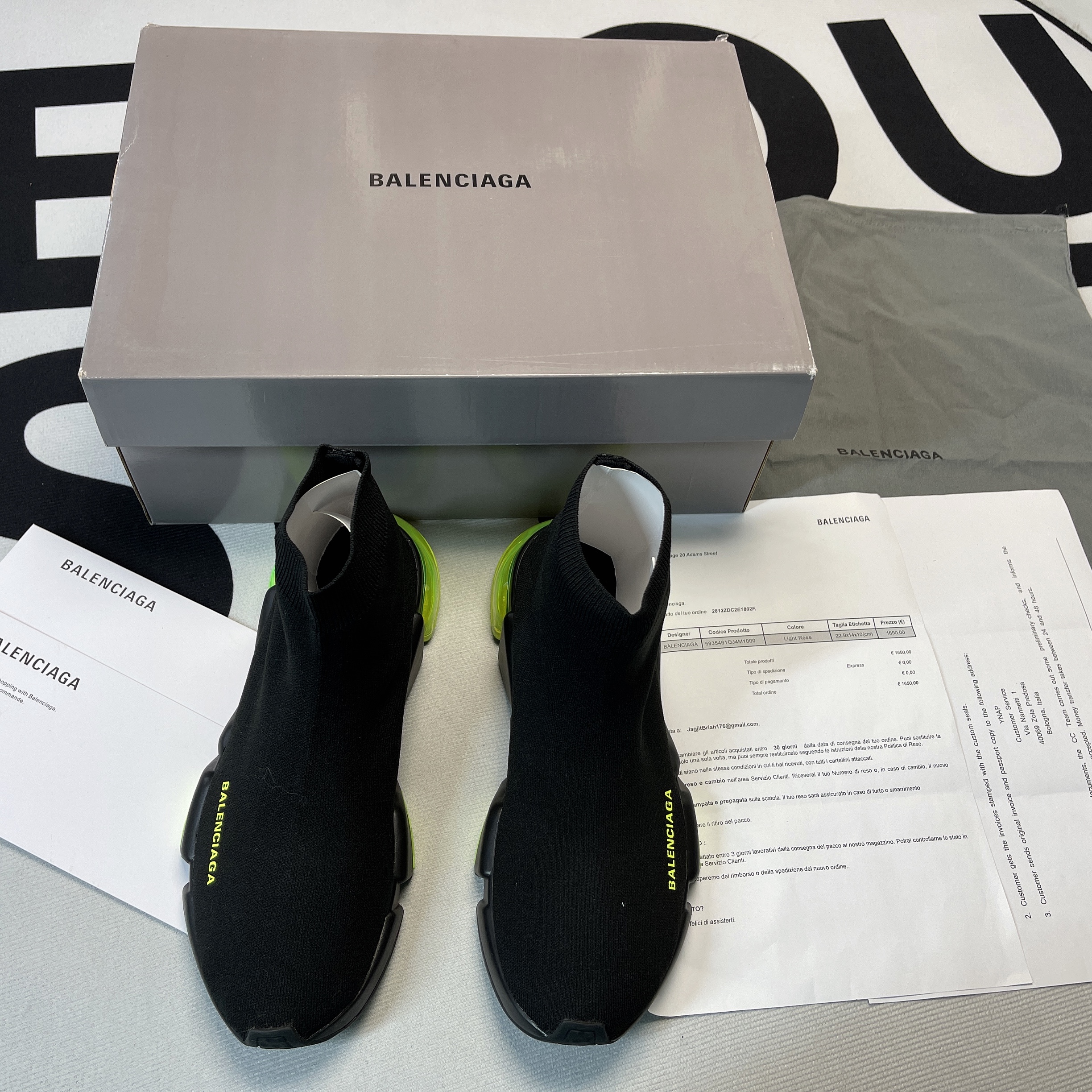 Balenciaga Speed Clear Sole Yellow Fluo